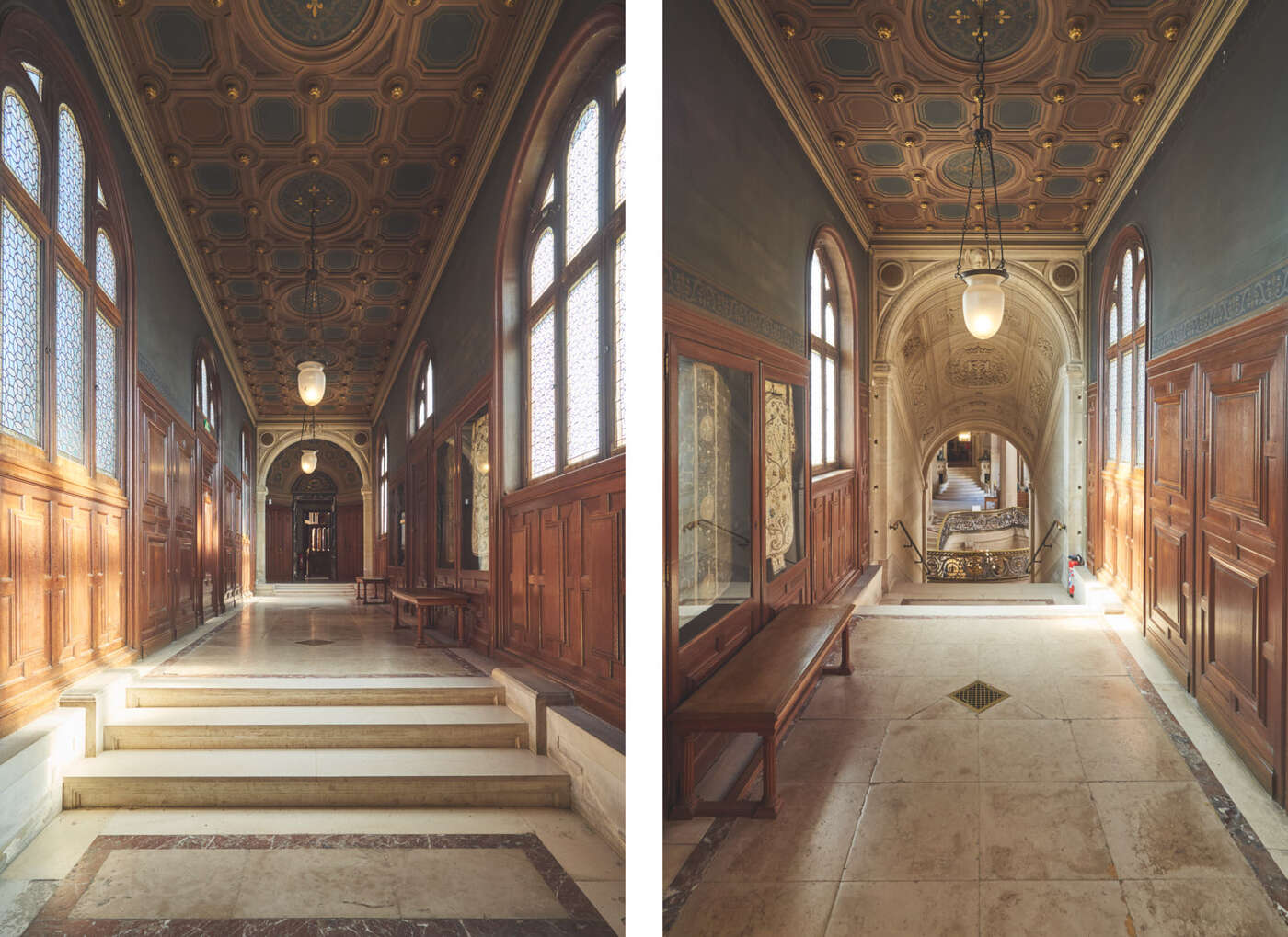 Couloirs de la chapelle du château de Chantilly